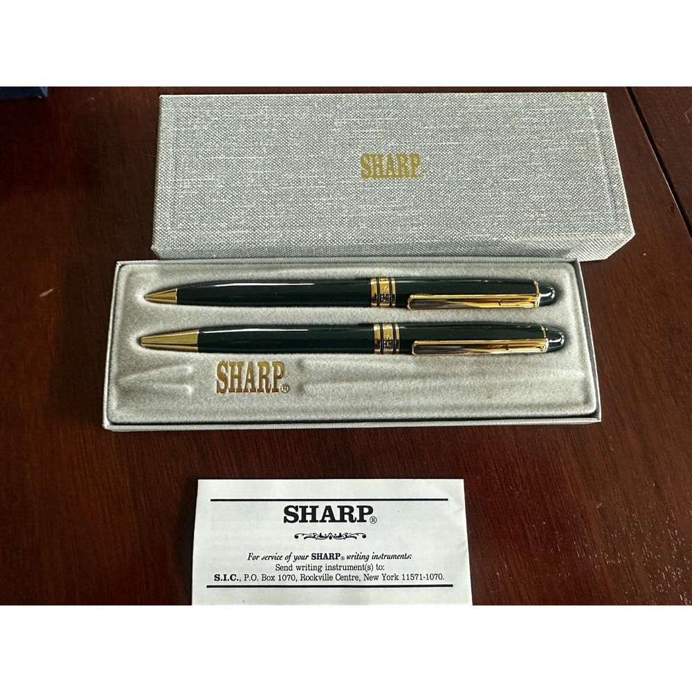 Sharp Ball Point Penand Pencil Set Vintage New In Packagw With Gift Box